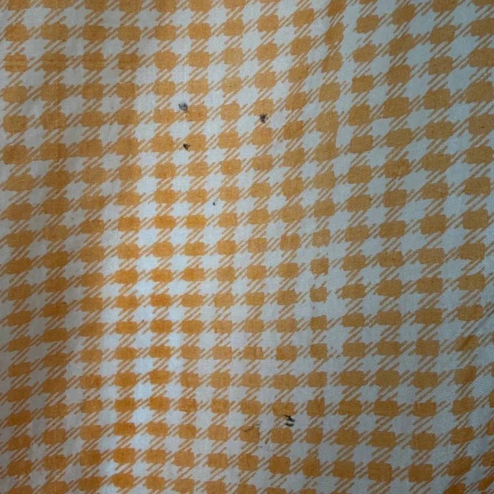 Vintage 100% Pure Silk Orange Houndstooth Square Scarf Neckerchief Preppy 105-31